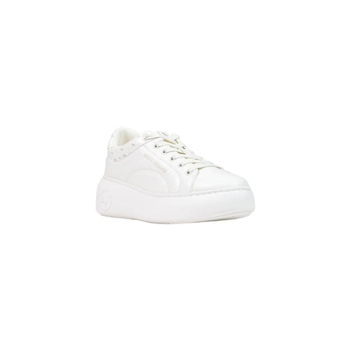 Armani Exchange women slip on sneakers in white polyurethane with low top design and chunky sole with subtle branding