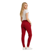 Armani Exchange women red viscose blend jogger pants with elastic waistband and tapered legs size KH