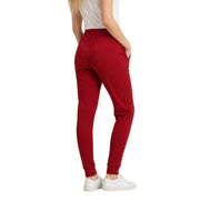 Armani Exchange women red viscose blend jogger pants with elastic waistband and ribbed cuffs size KH
