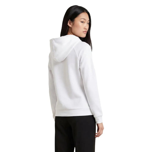 Armani Exchange women white hooded sweatshirt with soft smooth texture and clean lines in cotton blend fabric