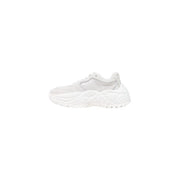 Armani Exchange women white leather slip on sneakers with mesh and synthetic leather upper and chunky oversized sole