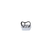 Armani Exchange women white rubber platform flip-flops with black heart-shaped thong and geometric patterned sole
