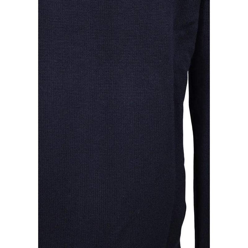 Armani Exchange Polo-Pullover aus Wolle für Herren in Marineblau mit geripptem Kragen und Bündchen, Vorderansicht