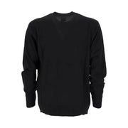 Armani Exchange wool sweater for men in black with smooth solid fabric, front view