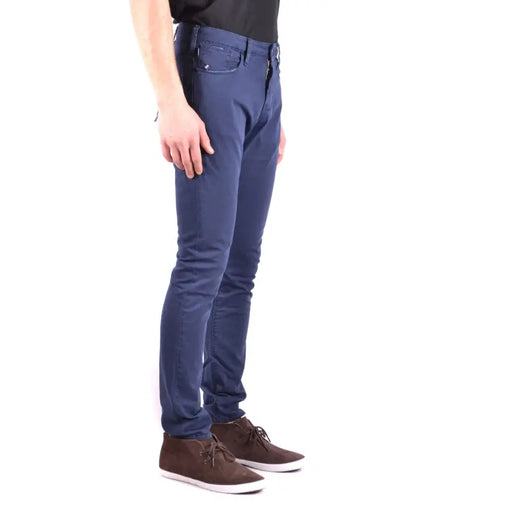Armani Jeans men blue slim-fit cotton elastane jeans with classic five-pocket design and subtle stitching details