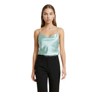 Artigli women satin camisole in light mint green with delicate spaghetti straps made of polyester
