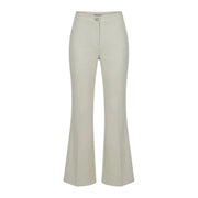 Artigli women cream-colored high-waisted flared trousers with sleek tailored fit and button closure made of polyester elastane