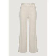 Cream-colored Artigli women trousers with straight-leg tailored fit and subtle branding on the waistband