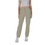 Khaki cargo pants with elastic cuffs styled with white sneakers from B.young