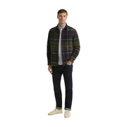 Barbour Herren-Blazer aus grünem Wollmischgewebe mit dunkelgrün-schwarz kariertem Flanellhemd und dezenten Streifen