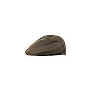 Casquette Barbour pour homme en coton ciré marron foncé, texture classique et coutures apparentes, vue de face
