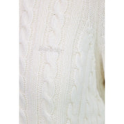 Barbour women wool cotton white ashdown knitted jumper in cable-knit with textured interwoven pattern