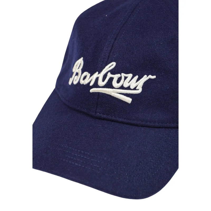 Casquette Barbour Bowery en laine bleu marine pour homme, avec logo brodé blanc, vue de face