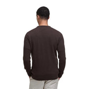 Barbour wool sweater for men in dark brown with long sleeves and crewneck, front view