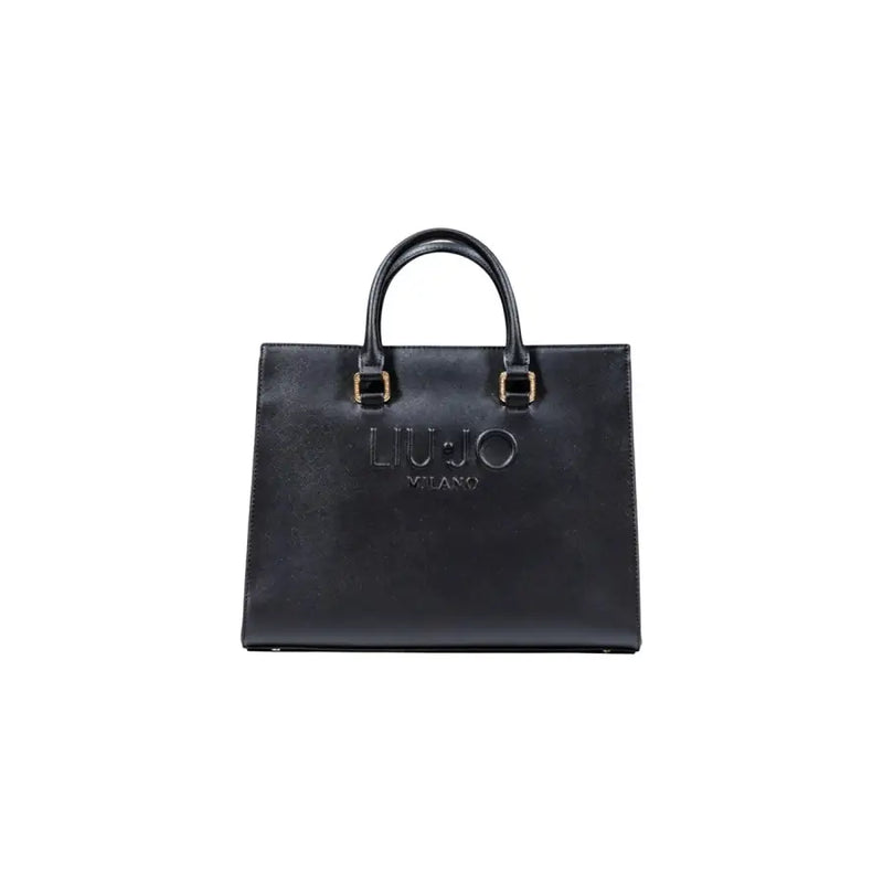 Black leather tote bag with top handles from Beige Liu Jo Shoulder Handbag collection