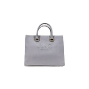 Light gray tote bag with two top handles from Liu Jo featuring a beige design