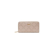 Beige quilted zip-around wallet as featured in the White Quilted Zippered Wallet product display