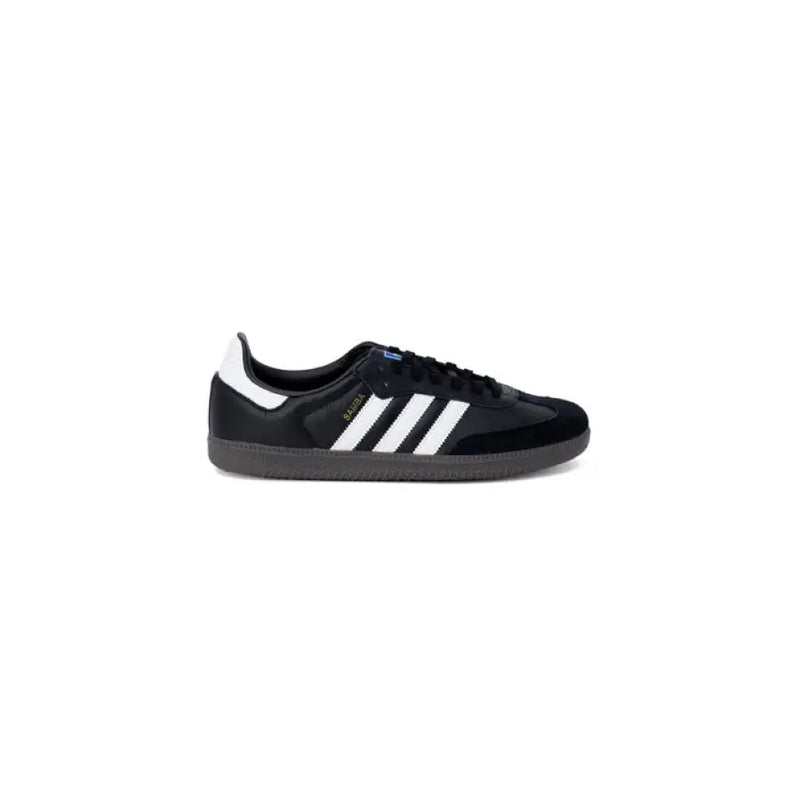 Black Adidas Samba Sneakers for Men in Size 2.5 made of premium leather