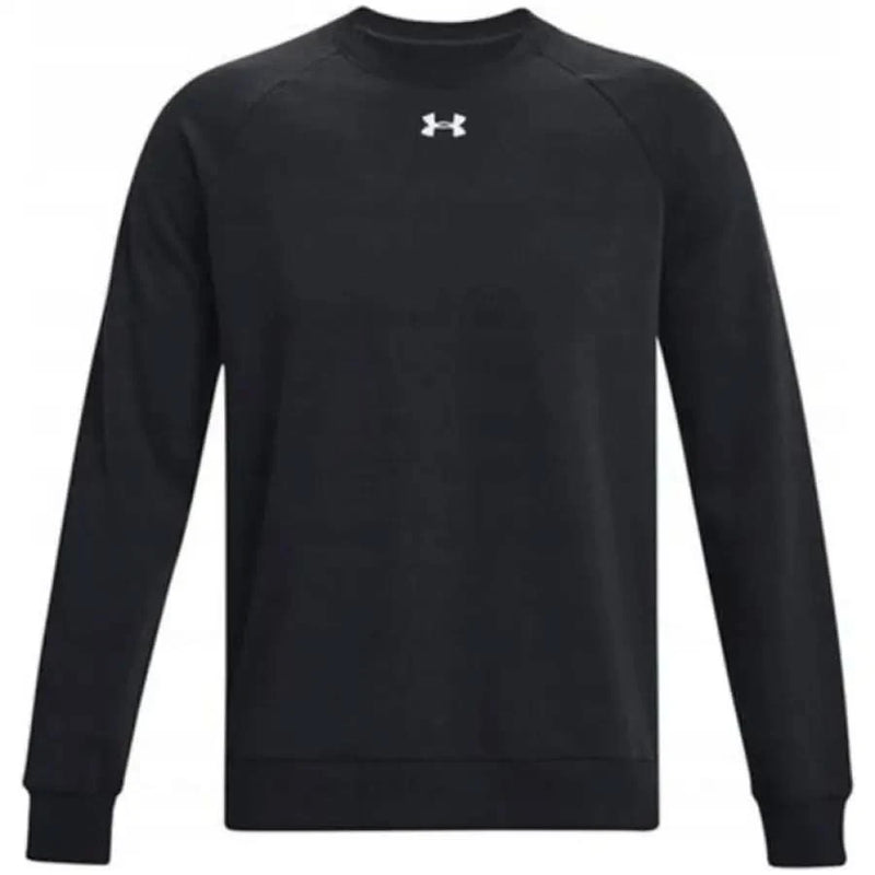 Black Under Armour crewneck sweatshirt for men, ideal for fall and winter wear