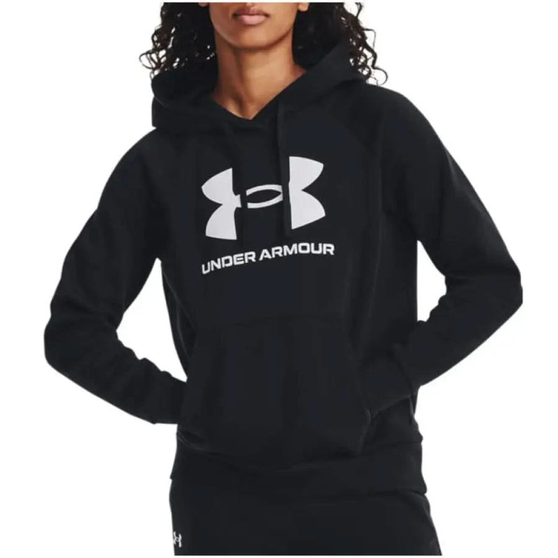 Black Under Armour Women’s Bordeaux Sweatshirt featuring logo and pockets