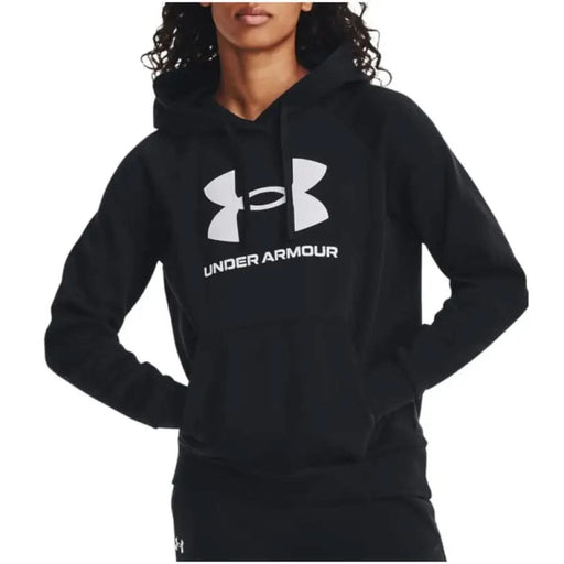 Black Under Armour Women’s Bordeaux Sweatshirt featuring logo and pockets