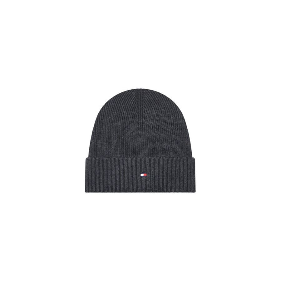 Tommy Hilfiger beanie, black with red heart for fall winter - Men’s Cap