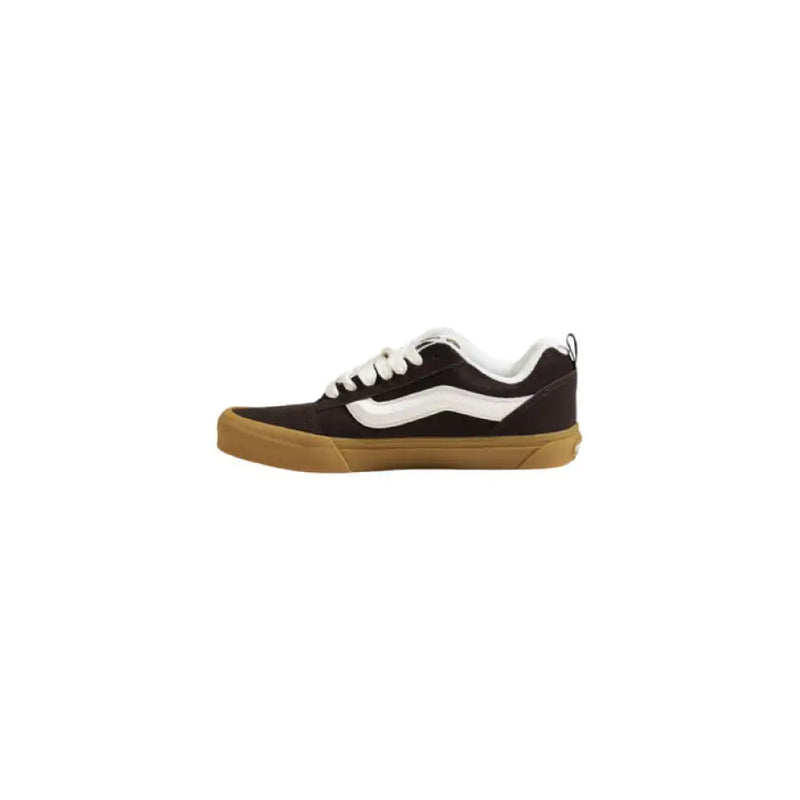 Black and brown Vans sneakers from the Vans Men’s Brown Leather Sneakers collection