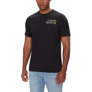 Black Calvin Klein men’s crew neck T shirt displayed for sale
