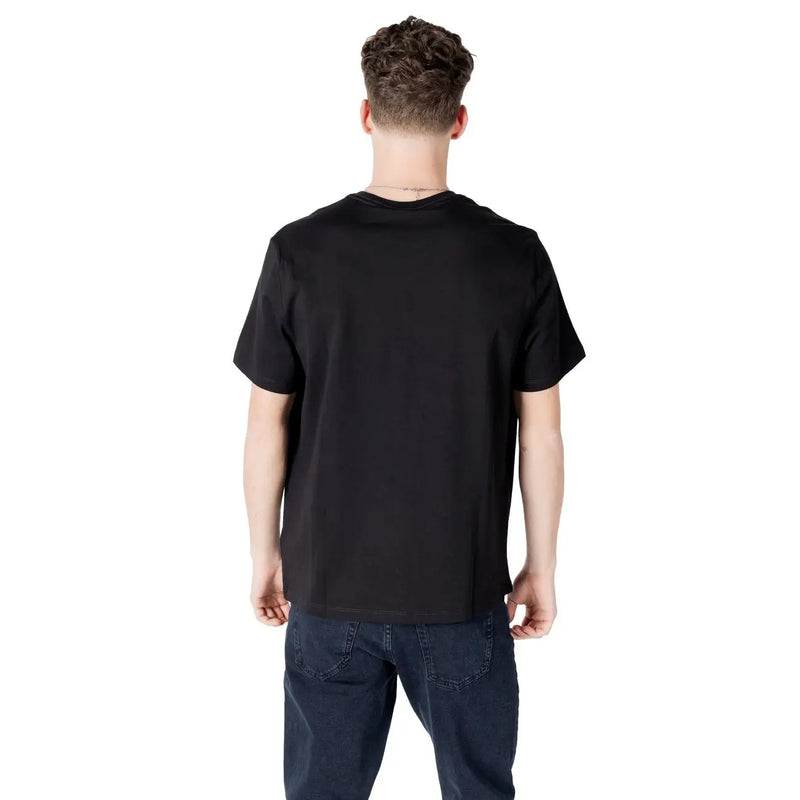 Black Calvin Klein short-sleeved crew neck t shirt in cotton fabric for casual wear