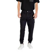 Black cargo pants featured in a Black Hooded Shirt and Cargo Pants Outfit