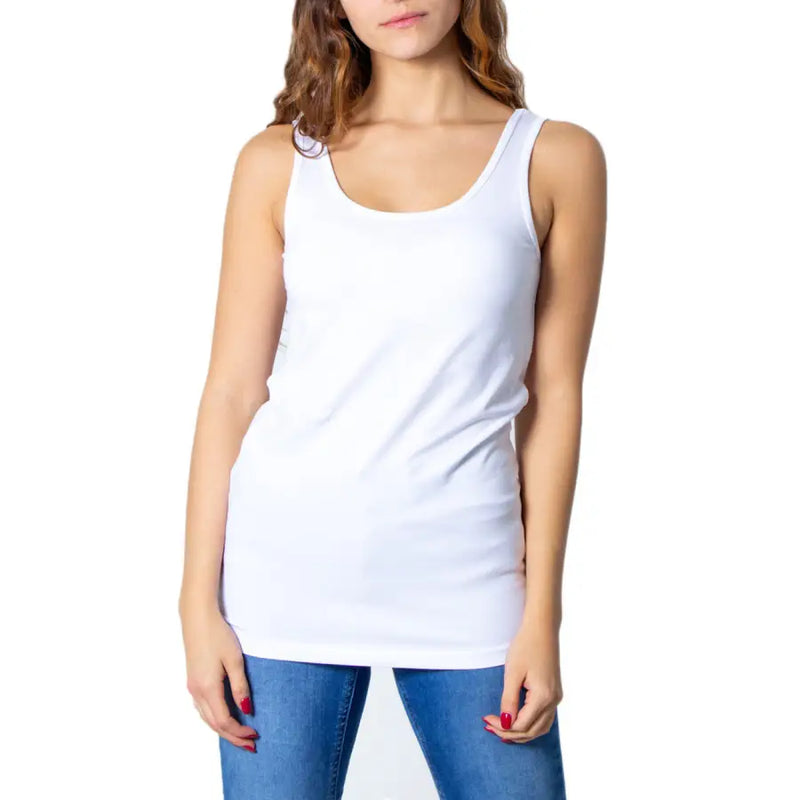 Schwarzes ärmelloses Baumwollmischung Tank Top für Frauen