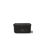 Black Leather Rectangular Shoulder and Crossbody Bag displayed with a sleek black crossbody design