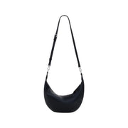 Black crescent-shaped Desigual polyurethane shoulder handbag with adjustable strap and internal zip pocket