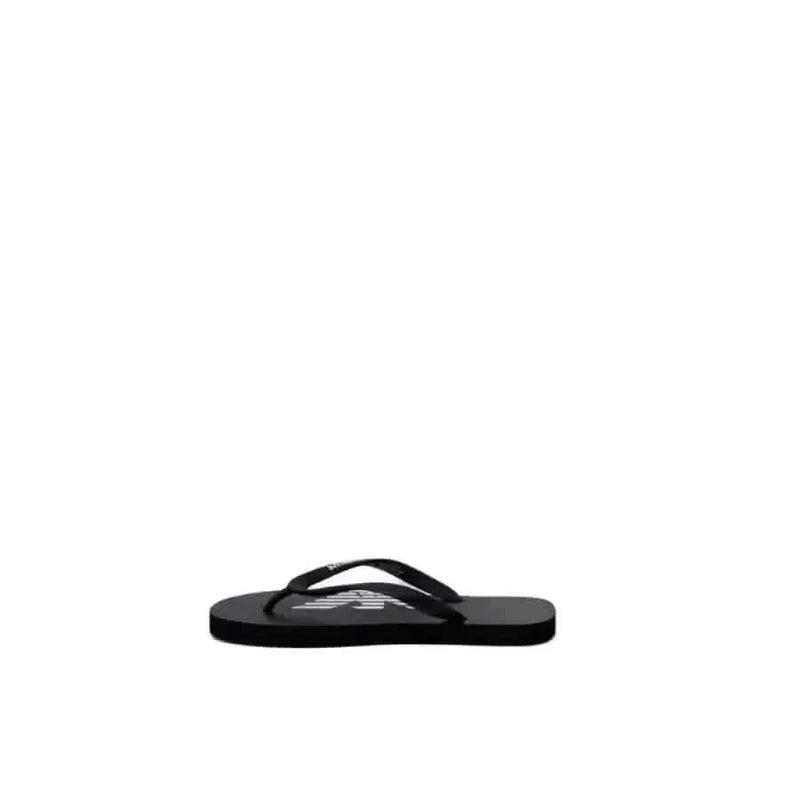 Emporio Armani Women’s Black Flip-Flop Sandal with Logo on Footbed