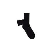 A sleek black Guess crew sock with a smooth solid finish ideal for comfortable everyday wear