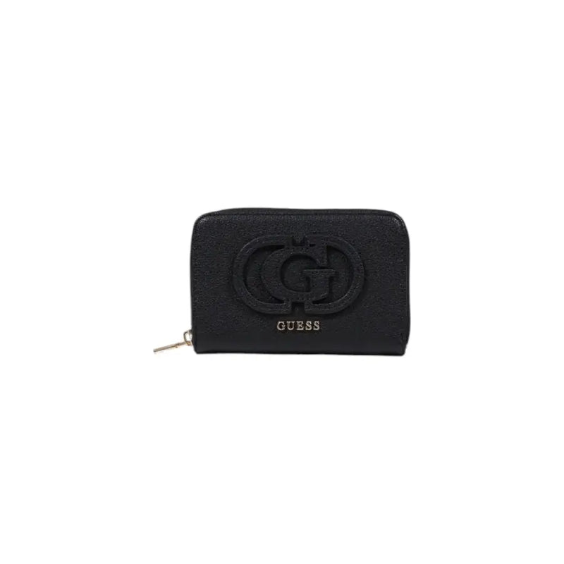 Black Guess wallet with zipper closure shown for stylish and secure accessory use