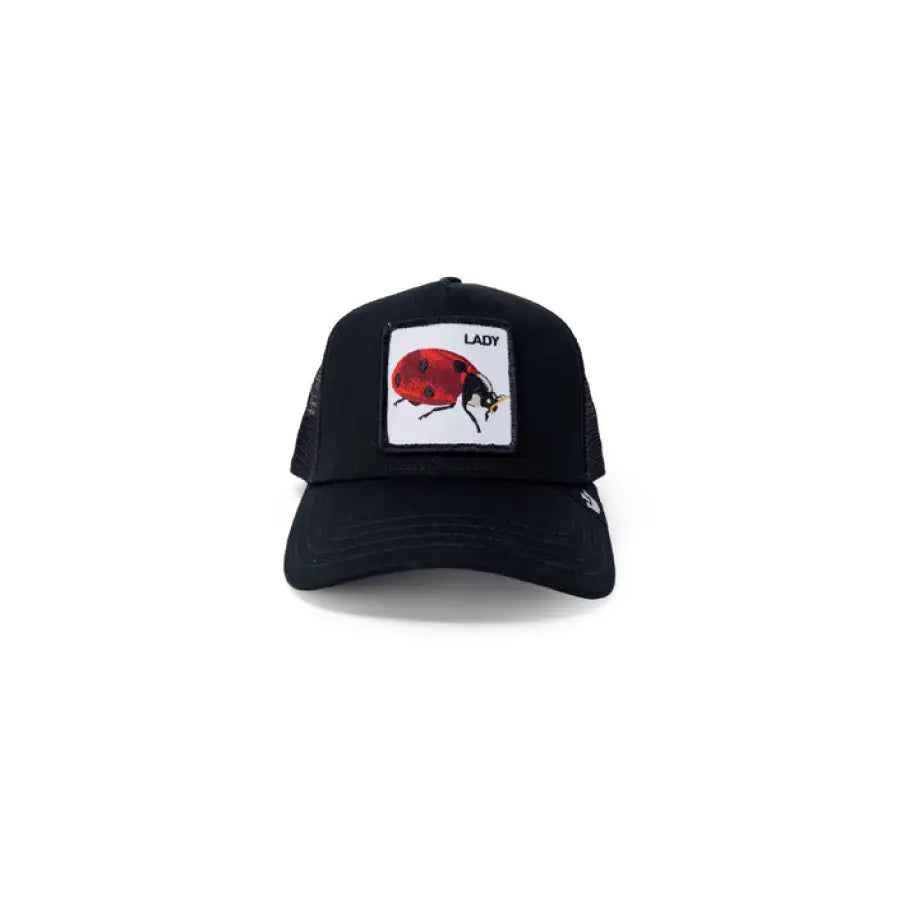
                      
                        Goorin Bros men’s cap with black hat and red-white patch for spring summer.
                      
                    