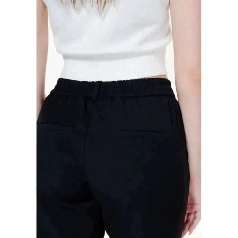 Vero Moda Black High-Waisted Elastic Waistband Women’s Trousers - Stylish and Comfortable