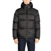Black Hooded Puffer Jacket featuring a stylish design suitable for cold weather