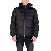 Black hooded puffer jacket displayed for the Black Hooded Puffer Jacket product