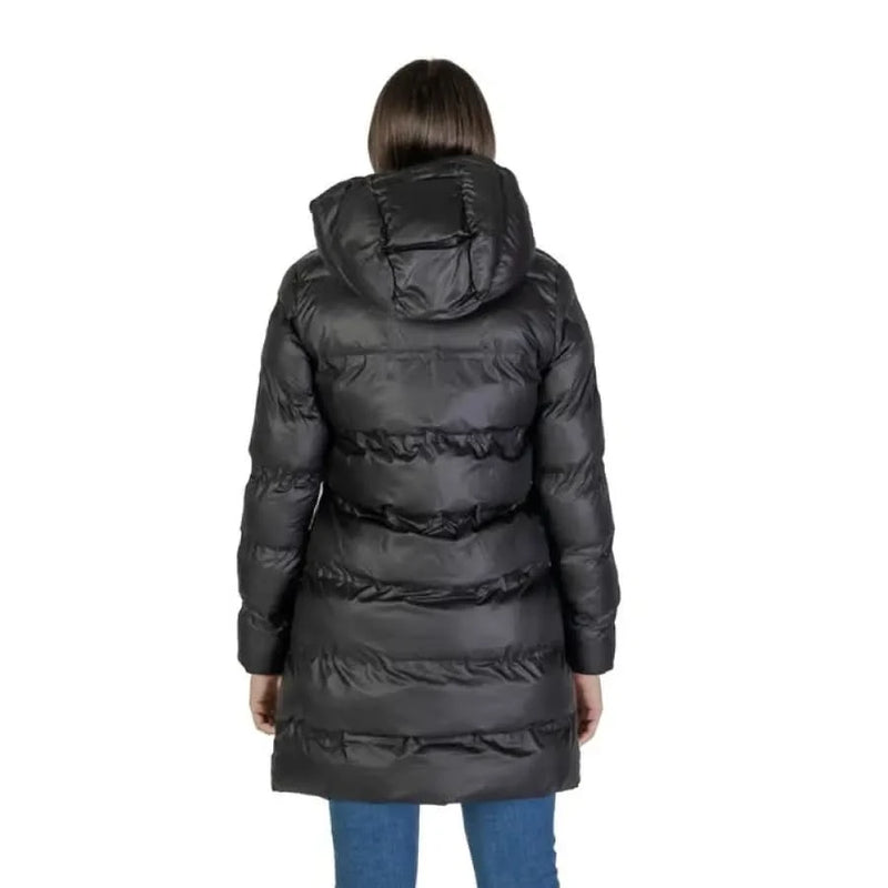 Black hooded puffer coat from Sandro Ferrone Turtleneck Jacket for Women