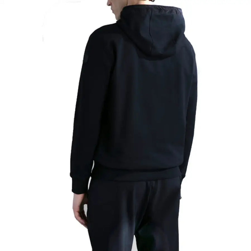 Black Hooded Sweatshirt with Drawstrings displayed on a mannequin for casual wear