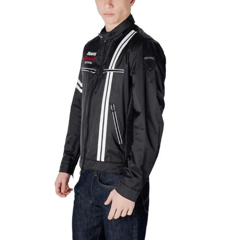 Black Racing Style Jacket featuring a sleek design and high-quality materials