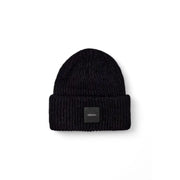 Black knit beanie showcased as part of the Teal Knit Beanie product line