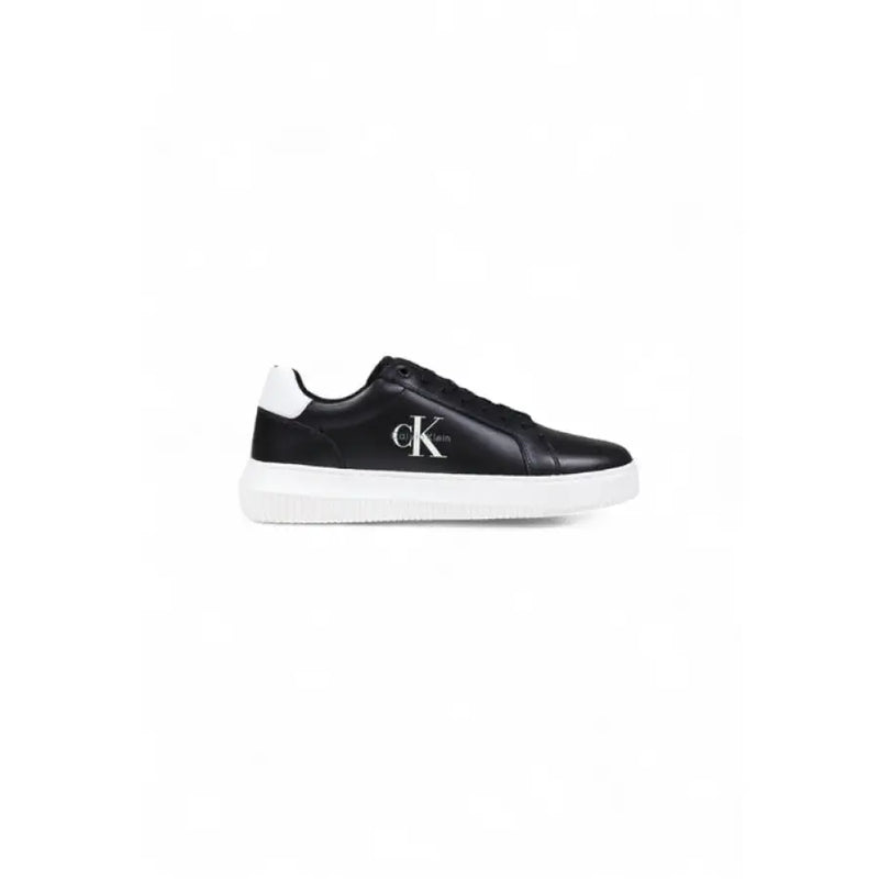 Black leather sneaker with white sole from Calvin Klein for stylish footwear