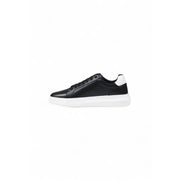 Black leather sneaker with white sole from Calvin Klein for stylish casual wear