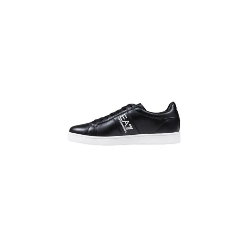 Black leather sneaker with a white sole shown in the product Black Leather Sneaker With White Sole