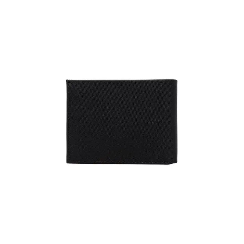 Black Calvin Klein textured leather wallet for men with multiple card slots and sleek design