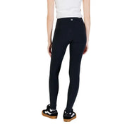 Black leggings with ruffled waistband, stylish and comfortable activewear piece