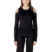 Black long-sleeved cold-shoulder top from Women Cold Shoulder Sweater Collection